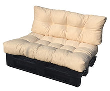 SET CUSCINI PER DIVANI PALLET BANCALI Seduta 120x80x15 cm + Schienale 120x42x10-18 cm - COLORE BEIGE CHIARO