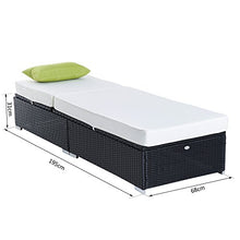 Outsunny Lettino Prendisole Sdraio di Lusso da Giardino PE Rattan e Alluminio Sedia Lounge