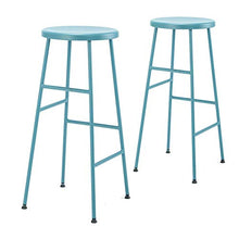 YS Sedia Sgabello da Bar Moderno, Sedia da 30 Pollici Sedia Moderna Sgabello da Bancone da Esterno per Interni Sgabello da Bar da Cucina Impermeabile Set 2 Pezzi,a ~ Blu