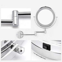 LED estensibile da 8 pollici, ingrandimento 10 X, montaggio a parete, specchio da parete, luce per il trucco e il bagno