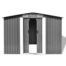 Festnight Capanno Capannone in Ferro per Attrezzi in Metallo Grigio 257x205x178 cm