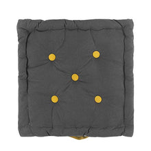 CDaffaires - Set di 2 cuscini da pavimento, 100% cotone, 45 x 45 x 10 cm, colore: Antracite/Giallo
