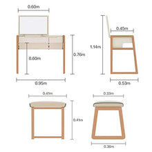 ZRN Tavolo da Trucco Toilette per Camera da Letto con Specchio Ribaltabile, Ampio Spazio di archiviazione e Sgabello Imbottito, scrivania da Trucco per Donne, Ufficio Domestico