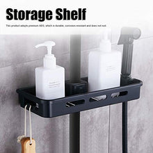 zhoul piatto doccia multifunzione, mensola portaoggetti per asta doccia nera opaca con accessorio da bagno supporto per soffione doccia