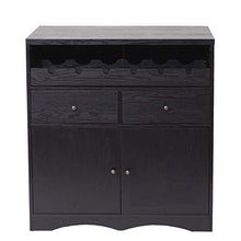 Portabottiglie Mobile per Vini HWC-F65 40x80x89cm Legno MDF Rovere Nero
