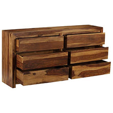 SKM Cassettiera in Legno Massello di Sheesham 160x40x80 cm