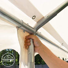 TOOLPORT Tendone per Feste 4x6 m PVC Grigio-Bianco 100% Impermeabile Gazebo da Giardino Tendone da Esterno Tenda Party