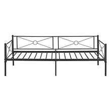 [en.casa] Divano a 2-3 Posti di Seduta Letto Singolo in Acciaio con Materasso a Schiuma Fredda 90 x 200 cm Sofa Decorativa in Metallo - Nero
