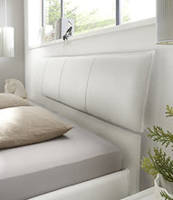 Arredocasagmb.it letto matrimoniale moderno ecopelle BIANCO gambe ferro sospeso camera da letto 160x195 COMI
