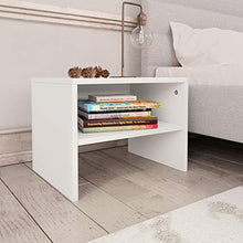 UnfadeMemory Comodino Comodini da Notte Organizzatore da Letto in Legno Bianco 40x30x30 cm in Truciolato