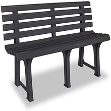 GOTOTOP - Panca da giardino in plastica, resistente alle intemperie, per giardino e esterno, 145,5 x 49 x 74 cm
