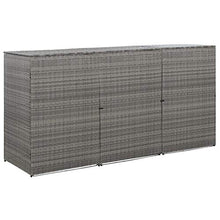 OUSEE Copribidone Triplo Spazzatura Antracite 229x78x120cm Polyrattan
