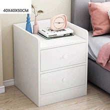 AIYIXUE - Comodino con cassetti, comodino con 2 cassetti e comodino in legno, colore: bianco, 40 x 40 x 50 cm