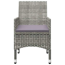 FAMIROSA Set Bistrot Giardino 3 pz Polyrattan e Vetro Temperato Grigio-8379