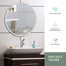 Specchio da bagno da parete rotondo moderno elegante con bordo levigato, 60 cm x 60 cm