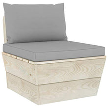 FAMIROSA Set Divani da Giardino su Pallet 5 pz con Cuscini Legno Abete-3457