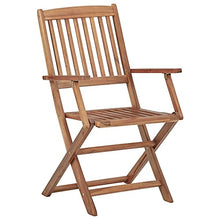 vidaXL Sedie da Giardino Pieghevoli 4pz con Cuscini Massello Acacia
