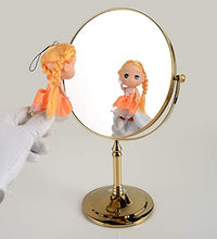 MMWYC Specchio ingranditore da Tavolo Rotondo Specchio ingranditore Specchio cosmetico in Ottone Dorato a Doppio Lato for Accessori da Bagno