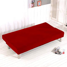 Fodera Copridivano Senza Braccioli Fodera Protettiva per Divano Letto Pieghevole ed Elasticizzata Coperture di Divano da Stampa Retro Copridivano Clic Clac 3 Posti Colore Solido Rosso