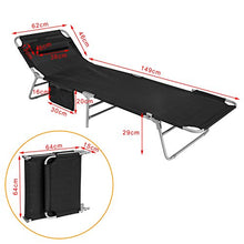 SoBuy® Sdraio Pieghevole,Lettino Prendisole,Schienale reclinabile,Nero,OGS35-SCH,IT