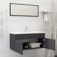 vidaXL Set Mobili da Bagno 2 pz Grigio in Truciolato