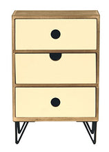 EliteKoopers - Mobile da tavolo rustico con 3 cassetti e gambe in filo metallico, 1 pezzo