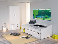 Esidra Beacon Letto con Vani Contenitore e Casetti, Bianco, Singolo, 97x206x70 cm, vetro