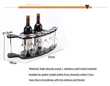 Scaffale per vino, mobili da bar in legno, può contenere due bottiglie di vino rosso e 6 bicchieri di vino.