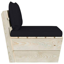 vidaXL Divano Centrale da Giardino su Pallet e Cuscini Legno di Abete