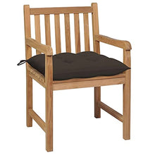 vidaXL Sedie da Giardino 2 pz e Cuscini Grigio Talpa Massello di Teak