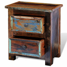 vidaXL Comodino a 2 Cassetti in Legno Recuperato Cassettiera Mobile Mobiletto