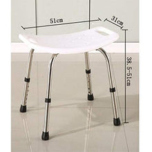 LXLAMP Sgabello da Doccia, Sgabello Bagno Vecchio Sgabello Bagno Antiscivolo, Staffa in Alluminio/Sgabello in Plastica/Tappetino Antiscivolo / 6 Altezza Regolabile