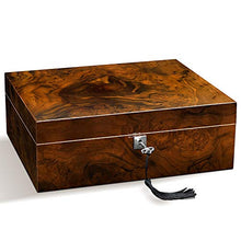 FxsD Cigar Box, Legno di Cedro Piano vernice Texture, grande capacità professionale Cigar Humidor, Storage Box blocco di sicurezza con, umidificatore incorporato e igrometro, in grado di memorizzare 5