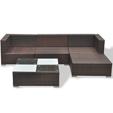 vidaXL Divano da Esterno Set 14 pz in Polirattan Marrone Sofa Giardino Patio