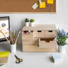 Creative Deco Mini Cassettiera in Legno | 6 Cassetti | 42 x 20 x 28.5 cm (+/- 1 cm) | Scatola Armadio di Stoccaggio | Compensato Non Verniciato | Perfetto per Conservare. Decoupage e Decorazioni