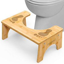 DORPU - Sgabello da bagno, in bambù, antiscivolo, per adulti, robusto e comodo sgabello da bagno (22,9 cm)