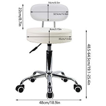 KKTONER Sgabello Girevole in Pelle PU con Schienale Regolabile in Altezza Computer per Ufficio Colore Bianco