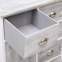 FAMIROSA Credenza con 10 Cassetti Grigia 113x30x79 cm, in Legno
