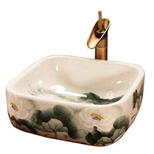Jgophu - Lavabo in porcellana a forma di loto, dipinto a mano