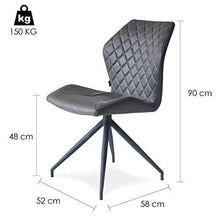 Damiware Rocky – Set di 2 sedie Sala da Pranzo Comfort Rivestimento in Tessuto (Stone)