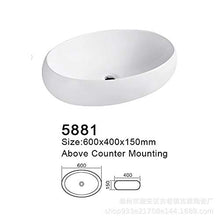 Feixunfan Lavabo Bagno Vasca Ovale Lavabo Casa Lavabo Semplice Bagno Ceramic Art per Il Ristorante Dell'hotel (Color : White, Size : 60x40x15cm)