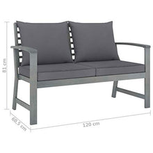 Tidyard Set Divani da Giardino 5 pz con Cuscini in Legno Acacia Grigio,Set da Pranzo da Giardino,Set da Pranzo da Giardino Composto,per Esterno, Balcone, Giardino