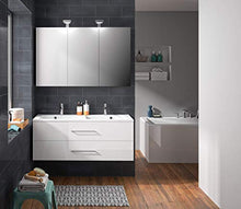 Allibert Mobili da Bagno Set Sottopensile 120 cm Lavabo Armadietto a Specchio Pre-assemblati