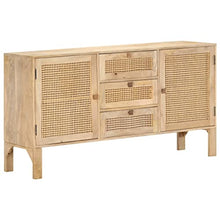 vidaXL Credenza 150x40x80 cm Legno Massello di Mango e Canna Naturale