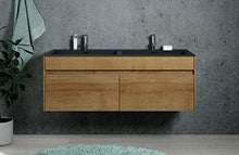 Badplaats B.V. Mobili da Bagno Ontario 120 cm bambù con Il Nero - Armadio mobiletto lavabo Mobili Armadietto