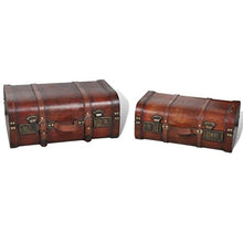 xingshuoonline baule cofanetto di legno Vintage Marrone 2 pezzi, Grande: 45 x 31 x 20 cm