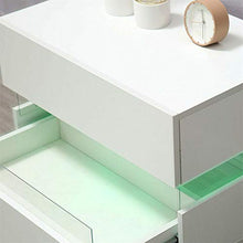 Kaibrite - Comodino a LED lucido con illuminazione (bianco)