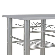 Oushome Set da Bar 3 pz con Mensole in Legno e Acciaio Grigio