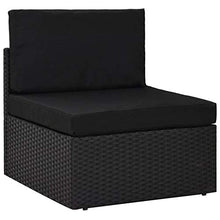 vidaXL Set Divani da Giardino 8 pz in Polyrattan Nero