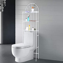 Ripiano per WC in Ferro, Ripiano Lavatrice Ripiano per WC a 3 Ripiani Sopra, Ripiano per Bagno, Mobile per Lavatrice Bagno Bianco, Contenitore per WC Mobili Angolari Bagno - 176,5 x 62 x 33,5 cm